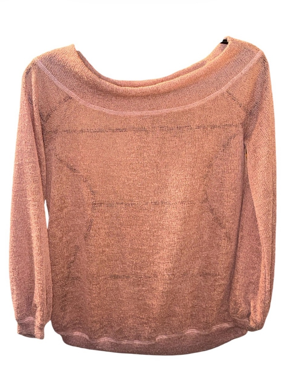 white birch Off-the-Shoulder Lightweight Sweater - Dusty Rose